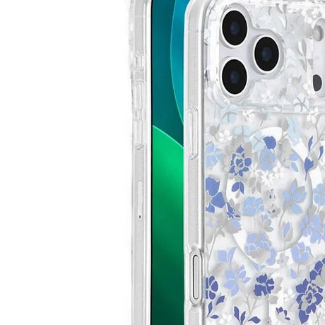 iPhone 17 Pro  MagSafe Case – Clear/Blue | Kate Spade Flowerbed Design, Slim Fit, MagSafe Compatible image 1