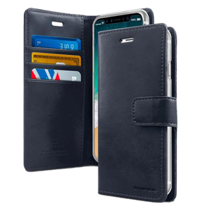 iPhone 16 Pro Max Wallet Case – Navy | Goospery Mercury Bluemoon Premium PU Leather with Secure Magnetic Closure image 0