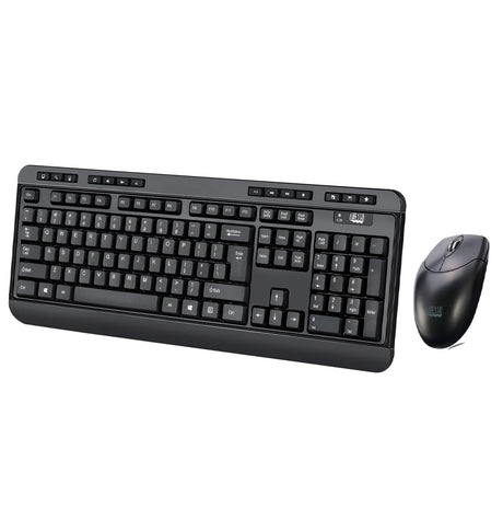 Adesso Antimicrobial Keyboard & Mouse – Black | Wireless, Germ-Resistant, Compact Combo Pack image 0