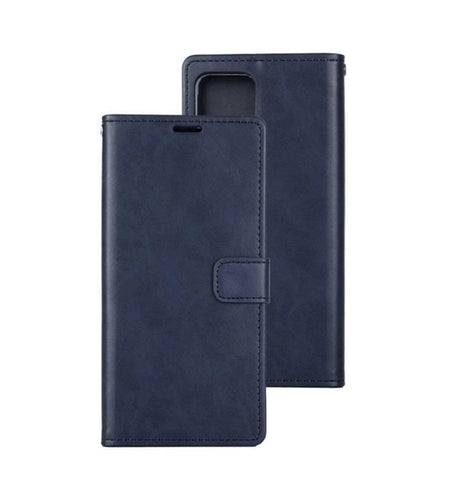 iPhone 14 Plus Wallet Case – Navy | Goospery Mercury Bluemoon PU Leather Flip Cover with Built-in Stand Function image 0