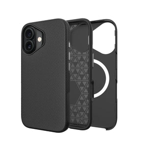 iPhone 16 Plus Triangle Pattern MagSafe Case - Black | Rugged Shockproof Back Cover image 0