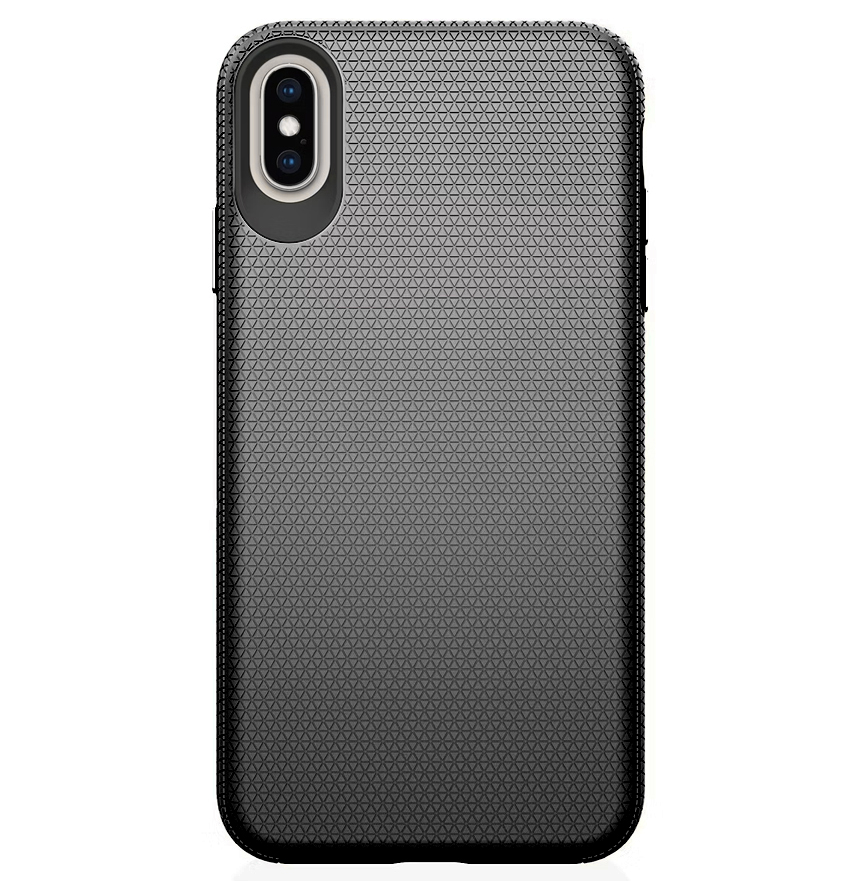 iPhone X/XS Triangle Pattern Case - Black | Slim Matte Finish & Shockproof Protection image 0