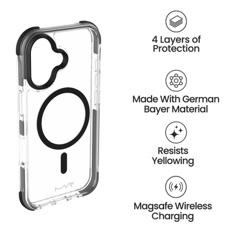 iPhone 16 Case - Black | MVR Robust Shockproof & Scratch Resistant Protective Back Cover image 4