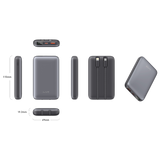 Rapid-10x Ultrafast 10000mAh MVR Power Bank - Grey | Compact Portable Dual USB Charging image 3