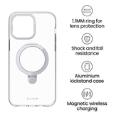 iPhone 15 MVR Stellar Stand Case - Silver | Perfect Fit Design, Soft Touch Protective Cover image 3