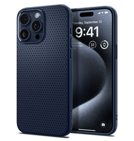iPhone 15 Pro Max Triangle Pattern MagSafe Case - Navy Blue | Rugged Shockproof Back Cover image 0