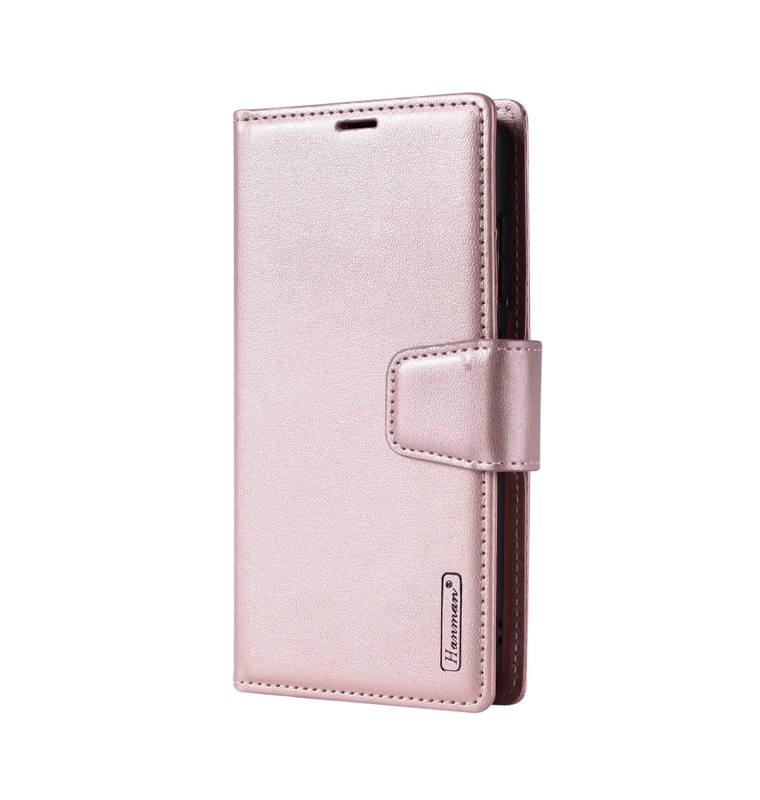 Samsung S25 Ultra Leather Case - Rose Gold | Hanman Magnetic Detachable Wallet Cover with Card Slots image 0
