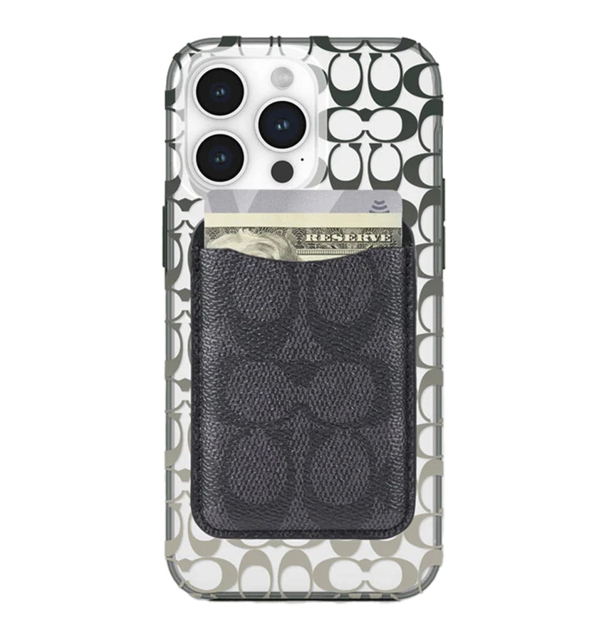 Coach MagSafe Card Holder – Signature Charcoal | Stylish & Durable iPhone Accessory with Secure Magnetic Attachment image 1