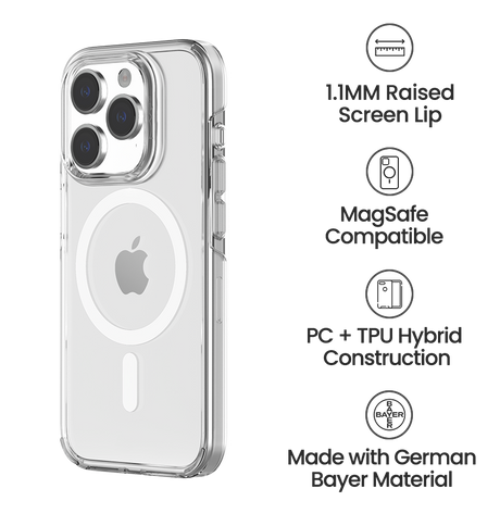 iPhone 15 Pro Max MagSafe Case - Clear | MVR Nova Perfect Fit Design, Soft Touch Protective Cover image 3