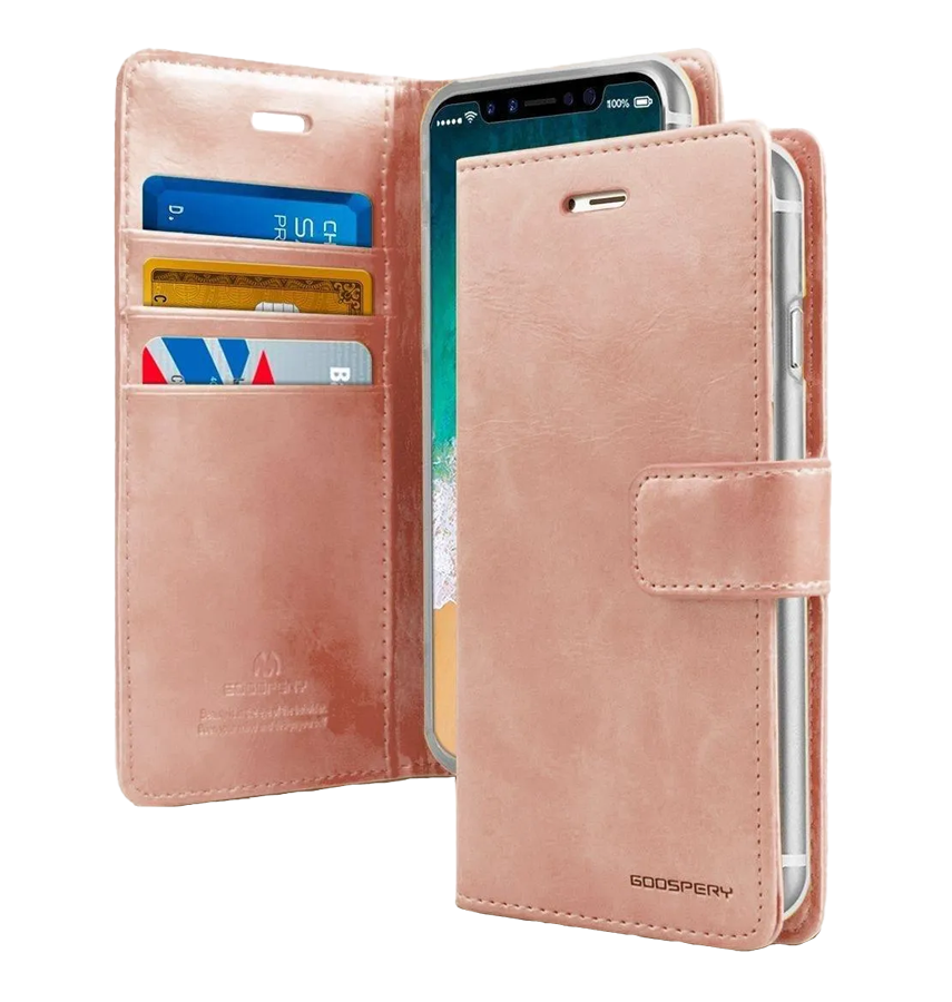 Samsung Galaxy S22 Ultra Mercury Bluemoon Diary Wallet Flip Case - Rose Gold | Shockproof Protective Cover image 0