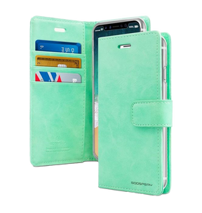 Samsung Galaxy S22 Ultra Mercury Bluemoon Diary Wallet Flip Case - Mint Green | Shockproof Protective Cover image 0