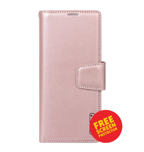 Samsung S26 Leather Case – Rose Gold | Hanman Magnetic Detachable Wallet Protective Cover with Slim & Durable Design image 0