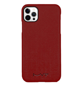 iPhone 11 MVR Saffiano Leather Case - Red | Slim Protective Phone Cover image 0