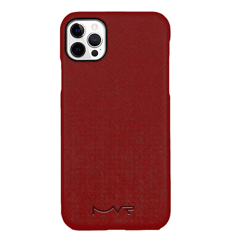 iPhone 11 MVR Saffiano Leather Case - Red | Slim Protective Phone Cover image 0