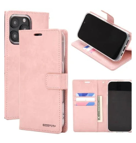 iPhone 16 Pro Mercury Bluemoon Diary Wallet Flip Case - Rose Gold | Shockproof Protective Cover image 0