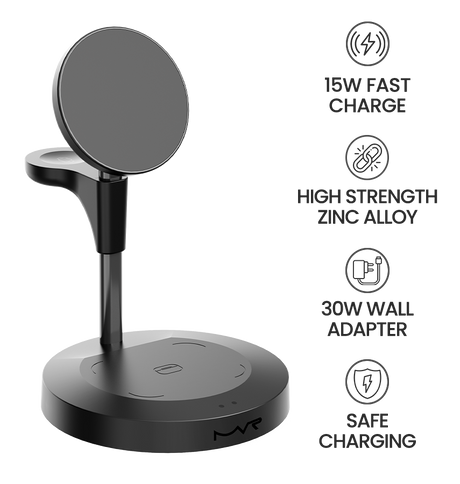 DC-4B MVR 3 in 1 Wireless Portable Charger - Black image 4