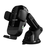 MVR T7 Car Phone Holder - Black | 15W Fast Wireless Charging, Dual – Coil Alignment, One – Hand Operation & Air Vent Clip image 1
