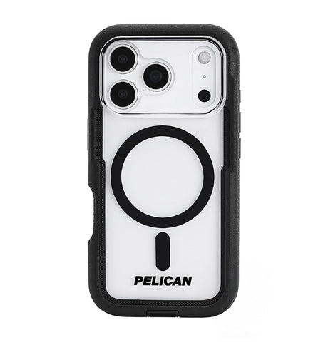 iPhone 17 Pro Case – Black/Clear | Pelican Voyager MagSafe Cover with Holster, Heavy-Duty Protection & Belt Clip image 0