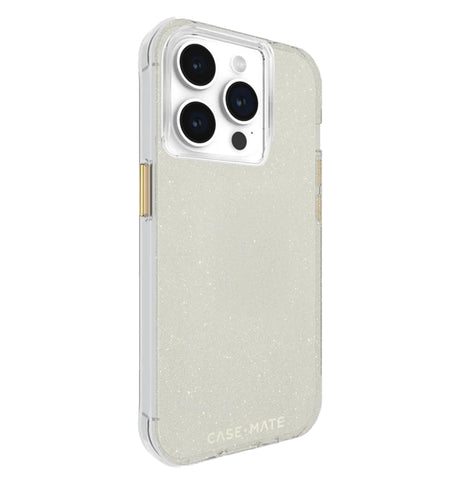 iPhone 15 Pro Case – Gold | Case-Mate Sheer Crystal MagSafe Cover with Sparkling Finish & Drop Protection image 1