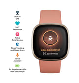 Fitbit Versa 3 Smartwatch - Pink Gold Aluminum Case with 6+ Day Battery &amp; Built - in GPS image 1