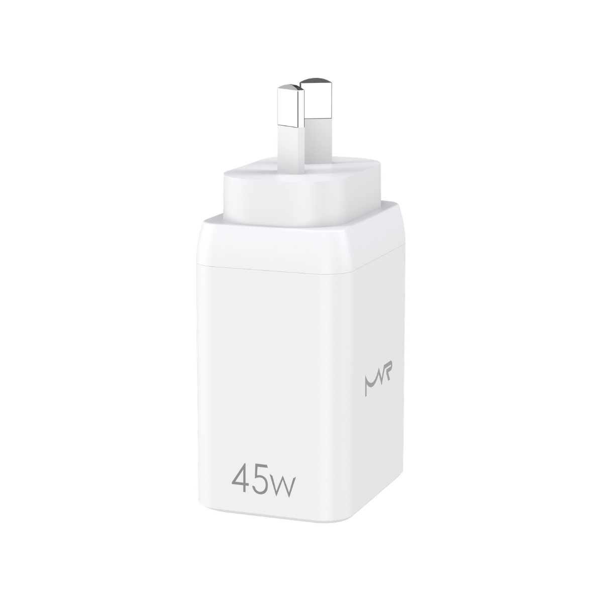 MVR 45W Wall Adapter (GAN-45) - White | Dual USB - C Ports, SUPPORTS PD 3.0 & QC 3.0