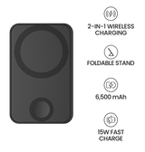 MVR MagSafe Power Bank - Black | 6500mAh, 2 – in – 1 Wireless Charger & Phone Stand, Portable 15W Fast Charging image 7