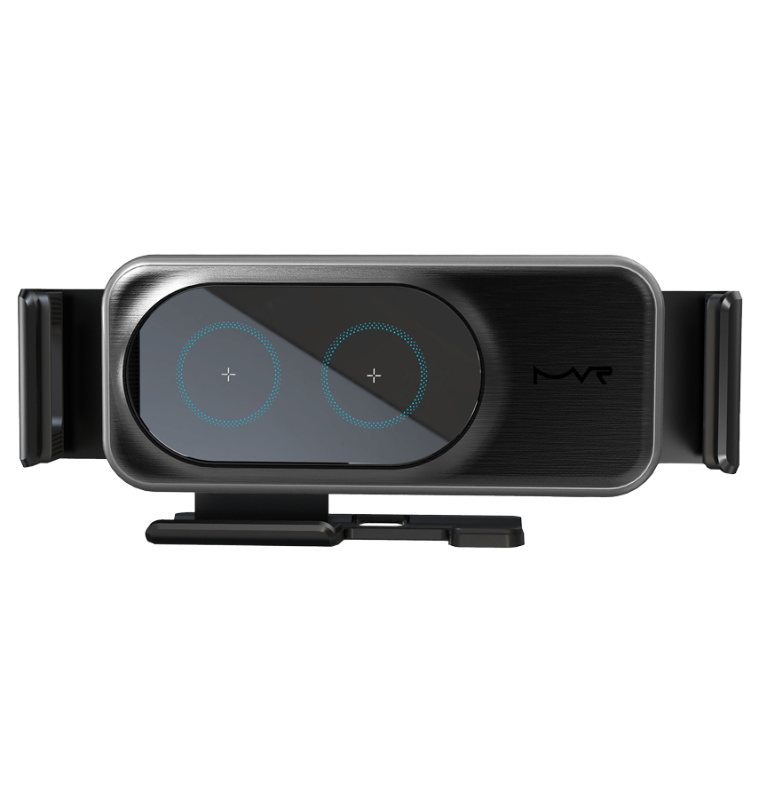 MVR Z1 15W Wireless Charging Car Holder with 90-Degree Rotation - Black image 1