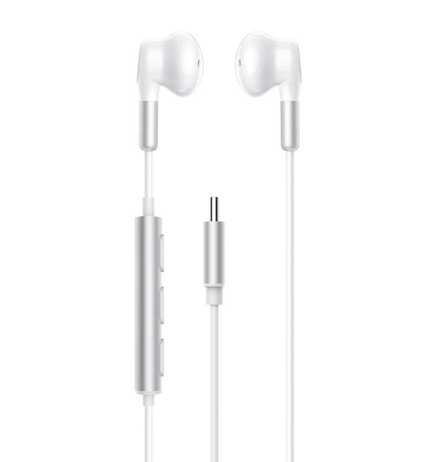 MVR Type-C Earphones – White | Wired In-Ear Design, Clear Audio, Comfortable Fit, Noise Isolation for Everyday Use image 0