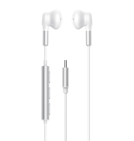 MVR Type-C Earphones – White | Wired In-Ear Design, Clear Audio, Comfortable Fit, Noise Isolation for Everyday Use image 0