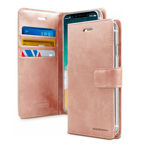 iPhone 6/6s/7/8/ SE (2nd Gen) Mercury Bluemoon Diary Wallet Flip Case - Rose Gold | Shockproof Protective Cover image 0