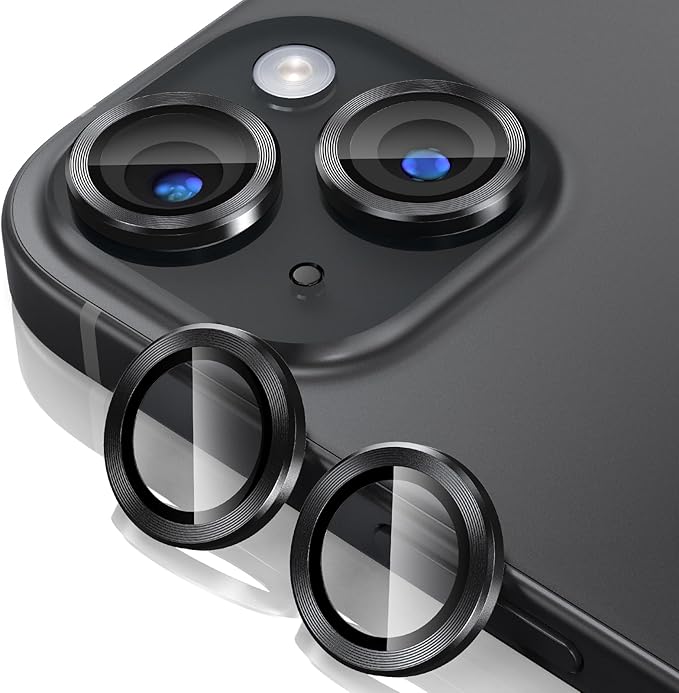 iPhone 15/15 Plus Camera Lens Protector - Black | Scratch-Resistant, Perfect Fit Design