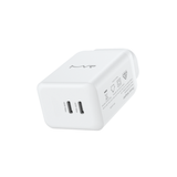 MVR 45W Wall Adapter (GAN-45) - White | Dual USB - C Ports, SUPPORTS PD 3.0 & QC 3.0