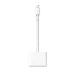 Belkin Rockstar Audio + Charge Lightning Cable - White | Lightweight Audio Cable, Charger Splitter With Lasting Durability image 0