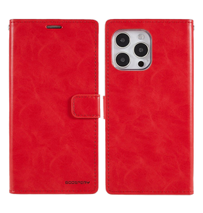 iPhone 14 Pro Max Wallet Case – Red | Goospery Mercury Bluemoon Premium Dairy Flip Cover image 0