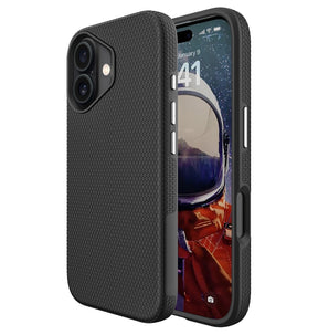 iPhone 16 Triangle Pattern MagSafe Case - Black | Rugged Shockproof Back Cover image 0