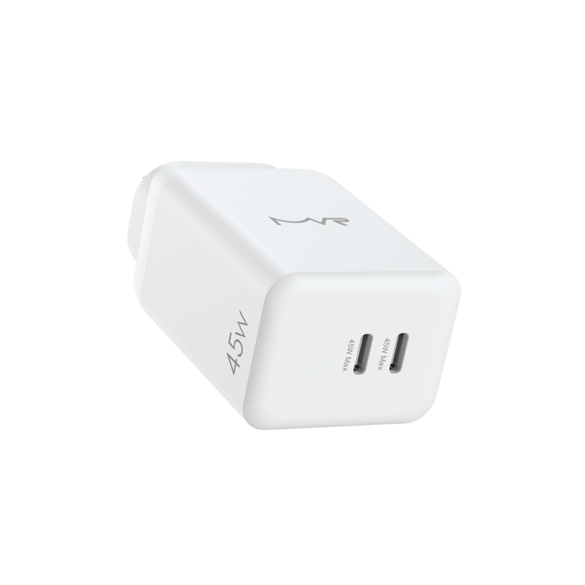 MVR 45W Wall Adapter (GAN-45) - White | Dual USB - C Ports, SUPPORTS PD 3.0 & QC 3.0