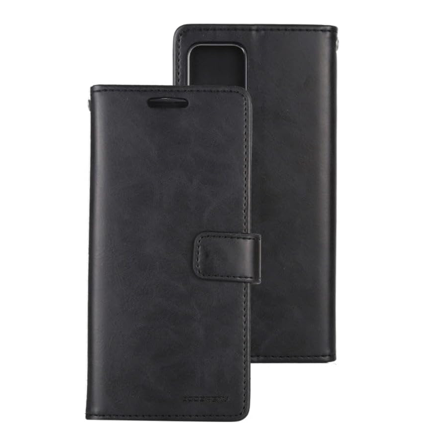 iPhone 15 Wallet Case – Black | Goospery Mercury Rich Diary Executive Leather Flip Cover with Quick Access ID Window & Shockproof Bumper image 0