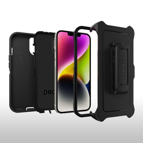 iPhone 14 Case - Black | OtterBox Defender Series, Scratch-Resistant Rugged Protective Back Cover image 3