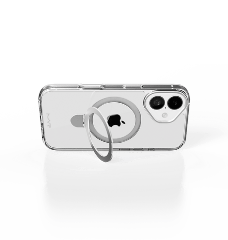 iPhone 16 Stellar Stand Case - Silver | Built In Adjustable Kickstand, Shockproof Back Cover image 1