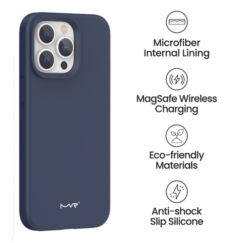 iPhone 15 Pro Max MVR Liquid Silicone Case - Navy | Soft Touch Protective Cover image 4