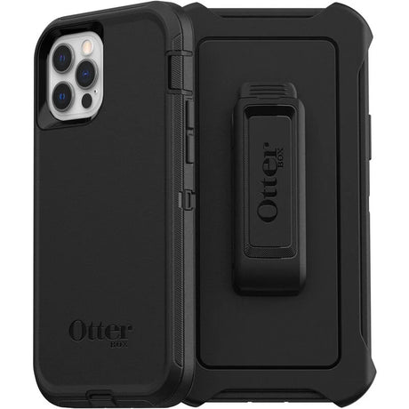 iPhone 12/12 Pro Case – Black | Otterbox Defender Series, Rugged Shockproof Back Cover image 2