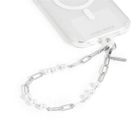 Case-Mate Link Chain Phone Wristlet – Silver Pearl | Stylish & Durable Accessory for iPhone & Other Smartphones image 1