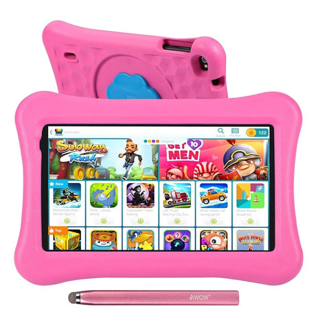 Kids 10-Inch Tablet – Pink | 64GB, Quad-Core, Kidoz Pre-Installed, Parental Controls, Kid-Proof Case image 0