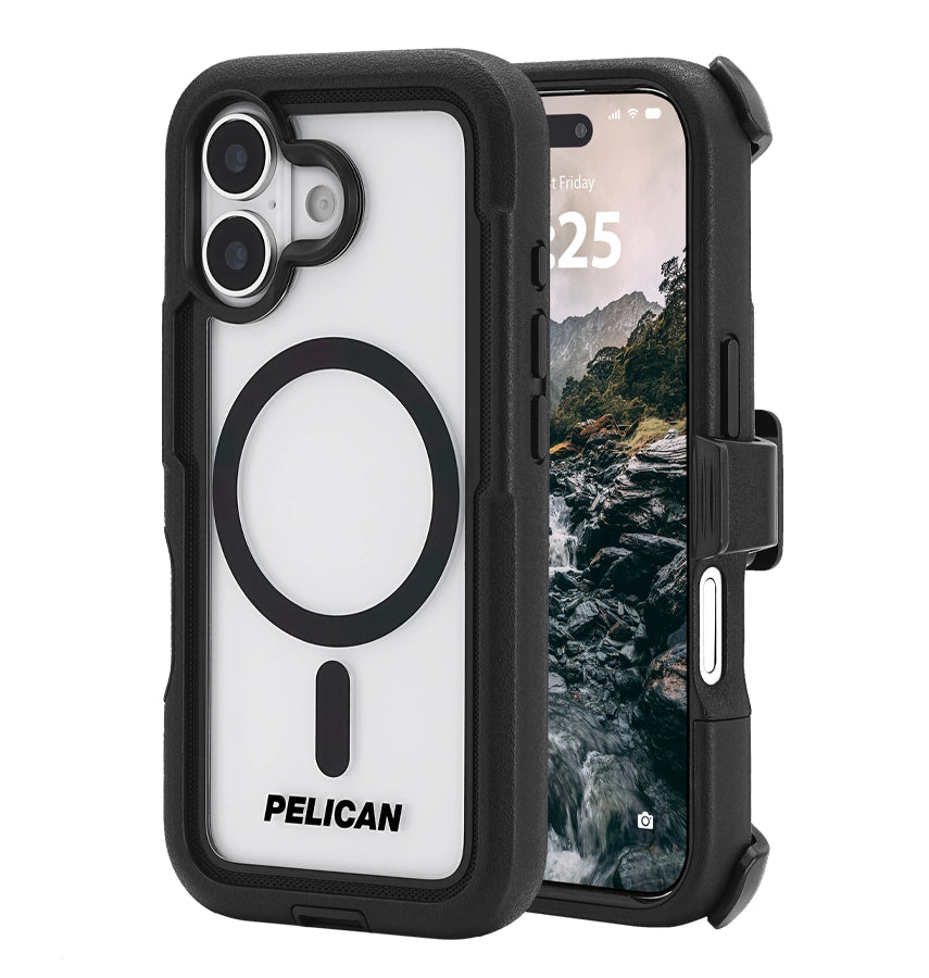 iPhone 17 Case – Black/Clear | Pelican Voyager MagSafe Cover with Holster, Heavy-Duty Protection & Belt Clip image 2