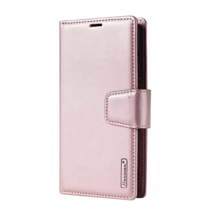 Samsung S26 Plus Leather Case – Rose Gold | Hanman Stylish Magnetic Detachable Cover with Card Holder & Secure Closure image 0