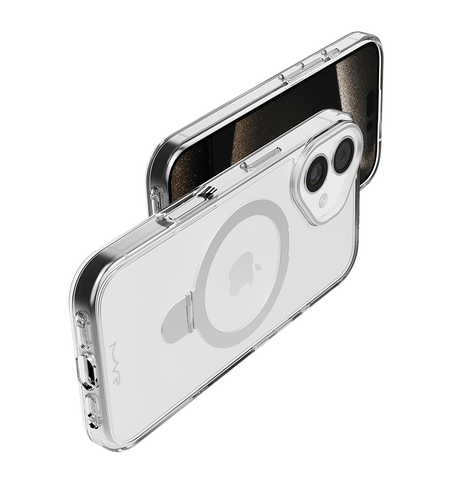 iPhone 16 Plus Stellar Stand Case - Silver | Built In Adjustable Kickstand, Shockproof Back Cover image 1