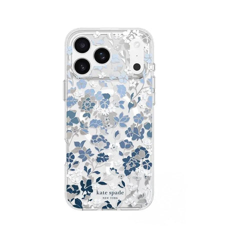 iPhone 17 MagSafe Case – Clear/Blue | Kate Spade 3D Floral Design, Scratch-Resistant, MagSafe Compatible image 0