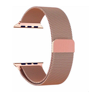 Apple Watch 42/44/45mm Milanese Metal Band – Rose Gold | Adjustable Strap image 0