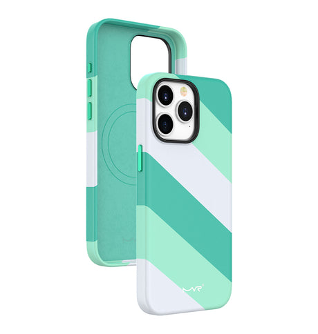 iPhone 15 Plus MVR Stipe Vibe Case - Mint Green | Soft Touch Protective Cover image 0
