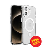 iPhone 17 Stellar Stand Case – Silver | MVR Scratch-Resistant Back, MagSafe Compatible image 0